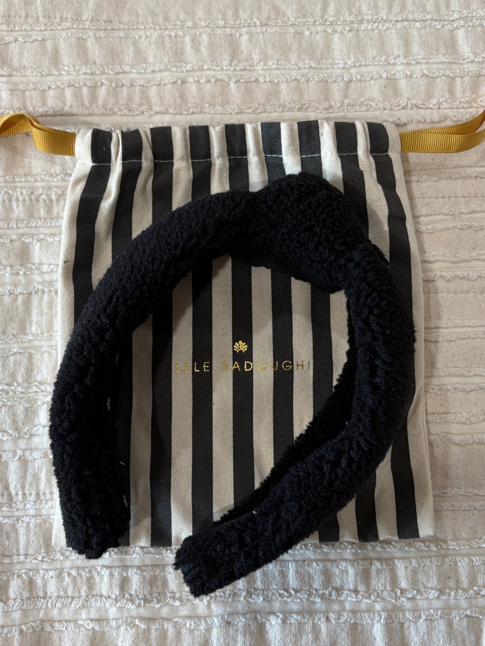 Lele Sadoughi Fuzzy Sherpa Knotted Headband